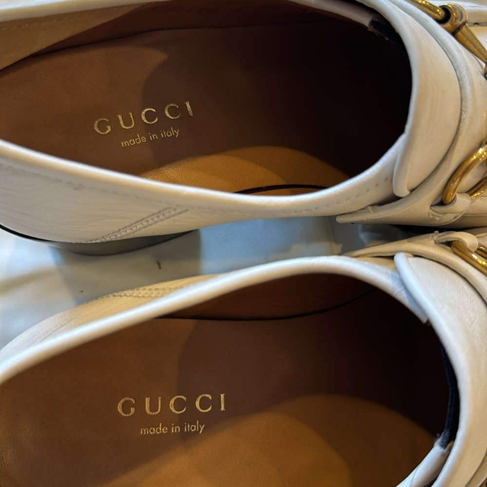 Gucci Vegas Block Heel Loafers White - Picture 6 of 9